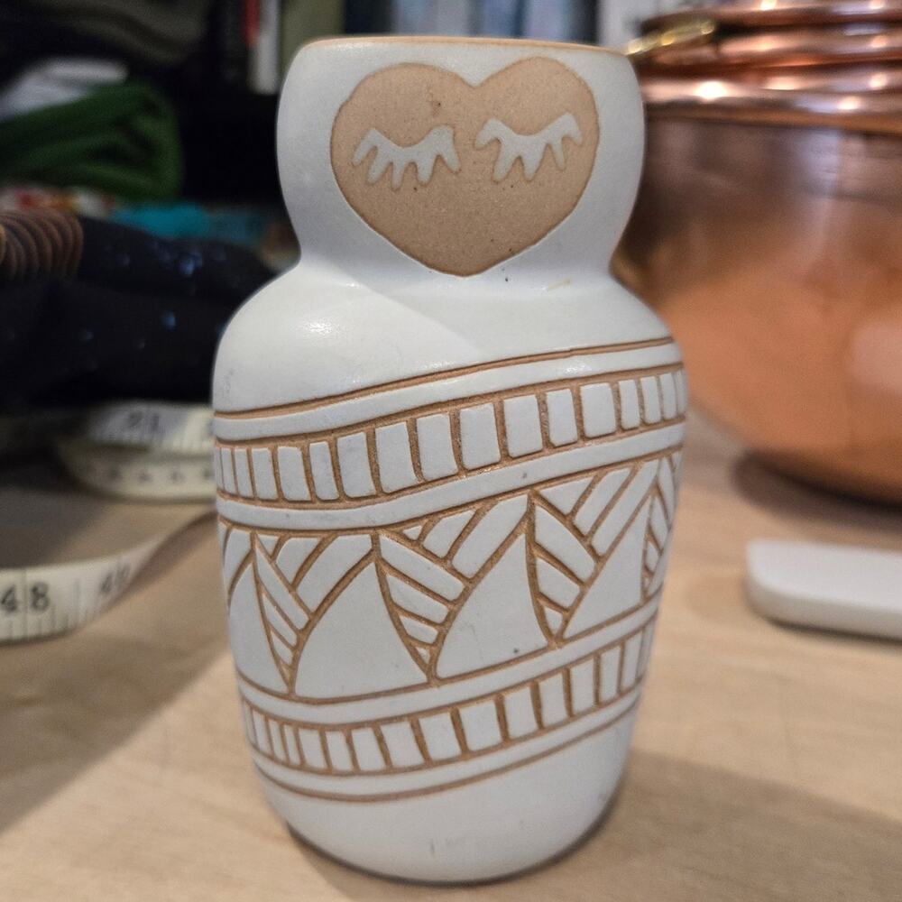 Anthropologie pottery vase 5 1/2" tall